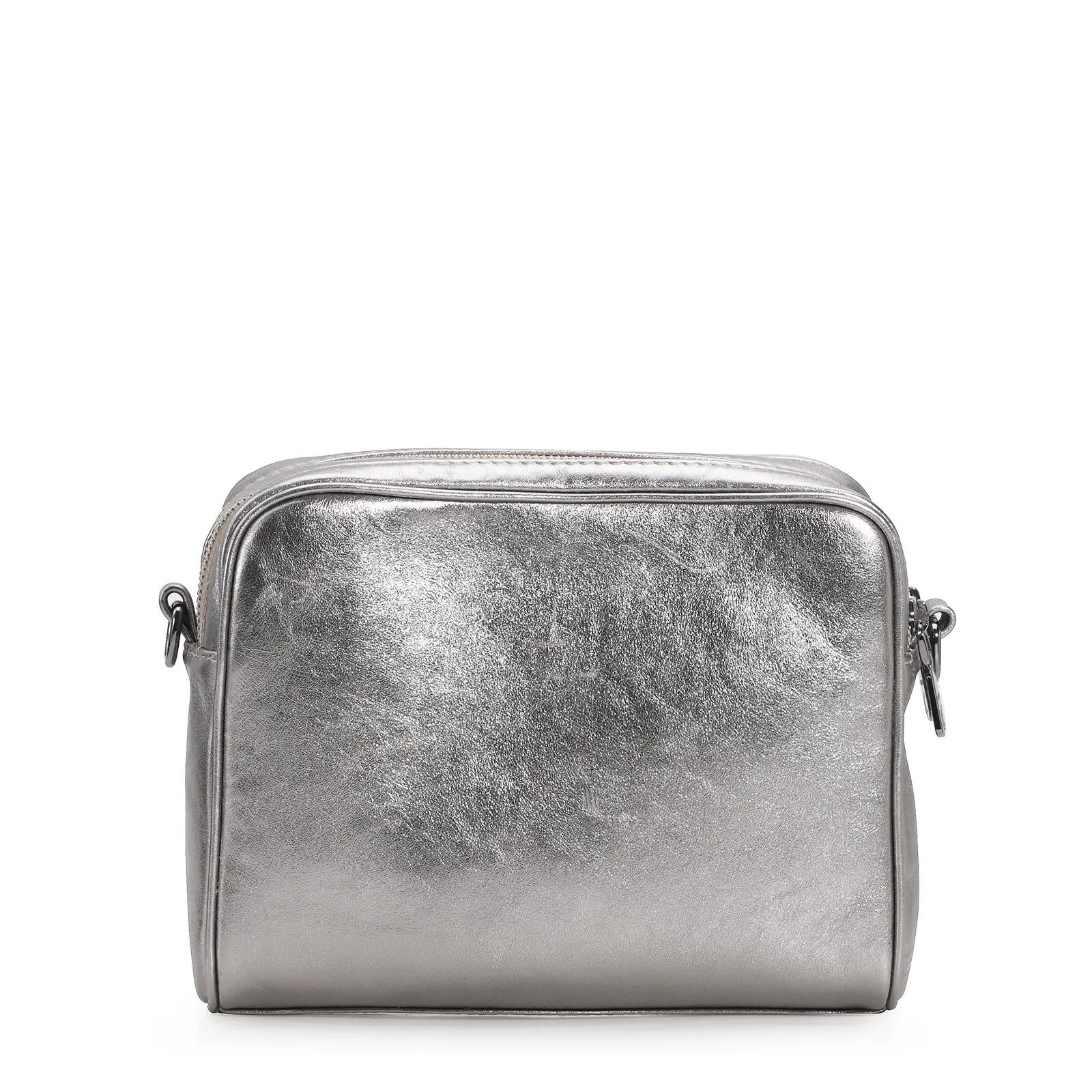 Bolsa Transversal Couro Prata