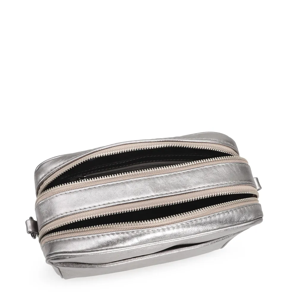 Bolsa Transversal Couro Prata - imagem 5