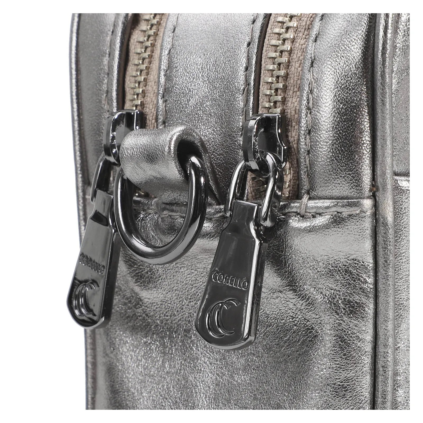 Bolsa Transversal Couro Prata