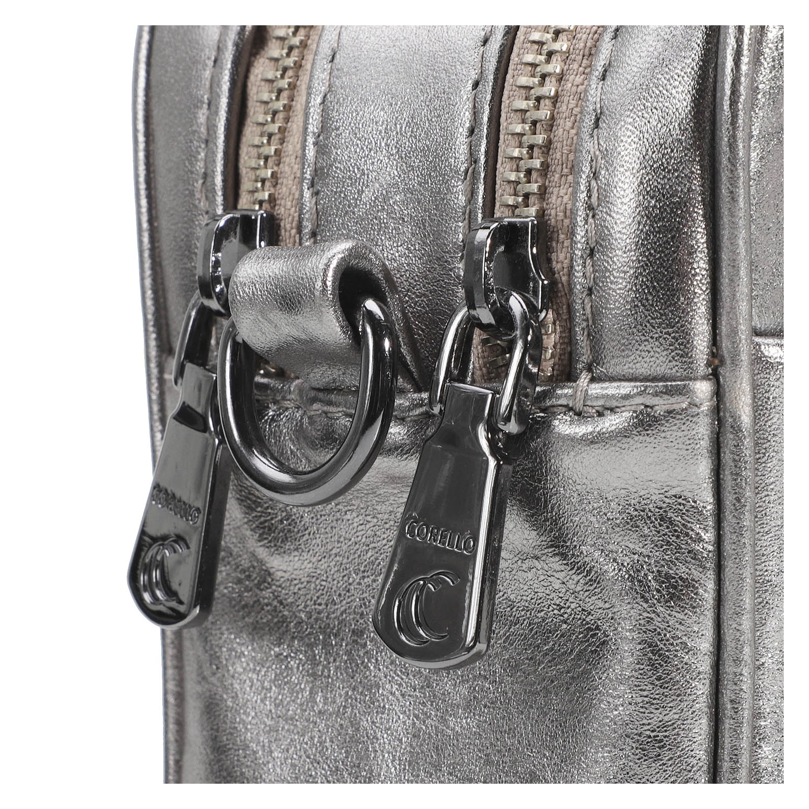 Bolsa Transversal Couro Prata