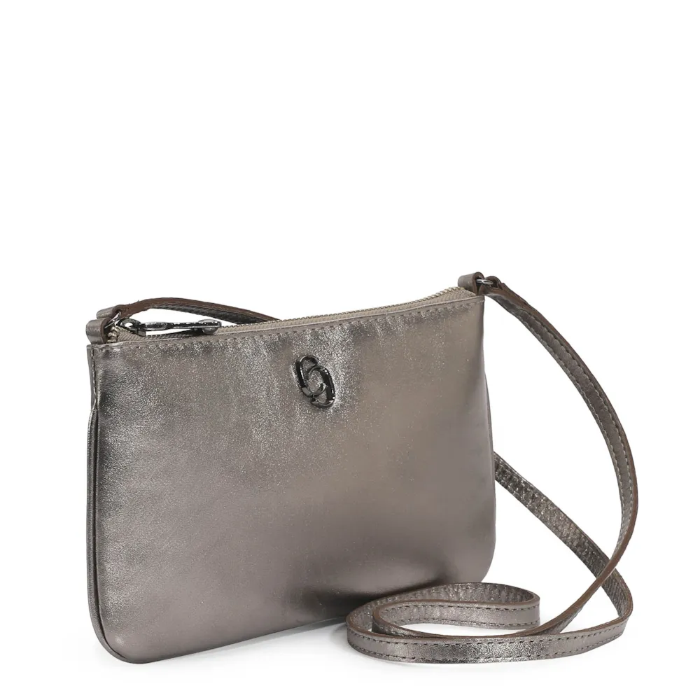Bolsa Transversal Couro Prata - imagem 3