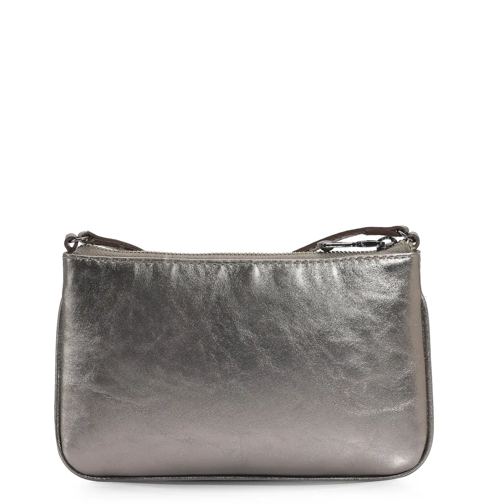 Bolsa Transversal Couro Prata - imagem 4