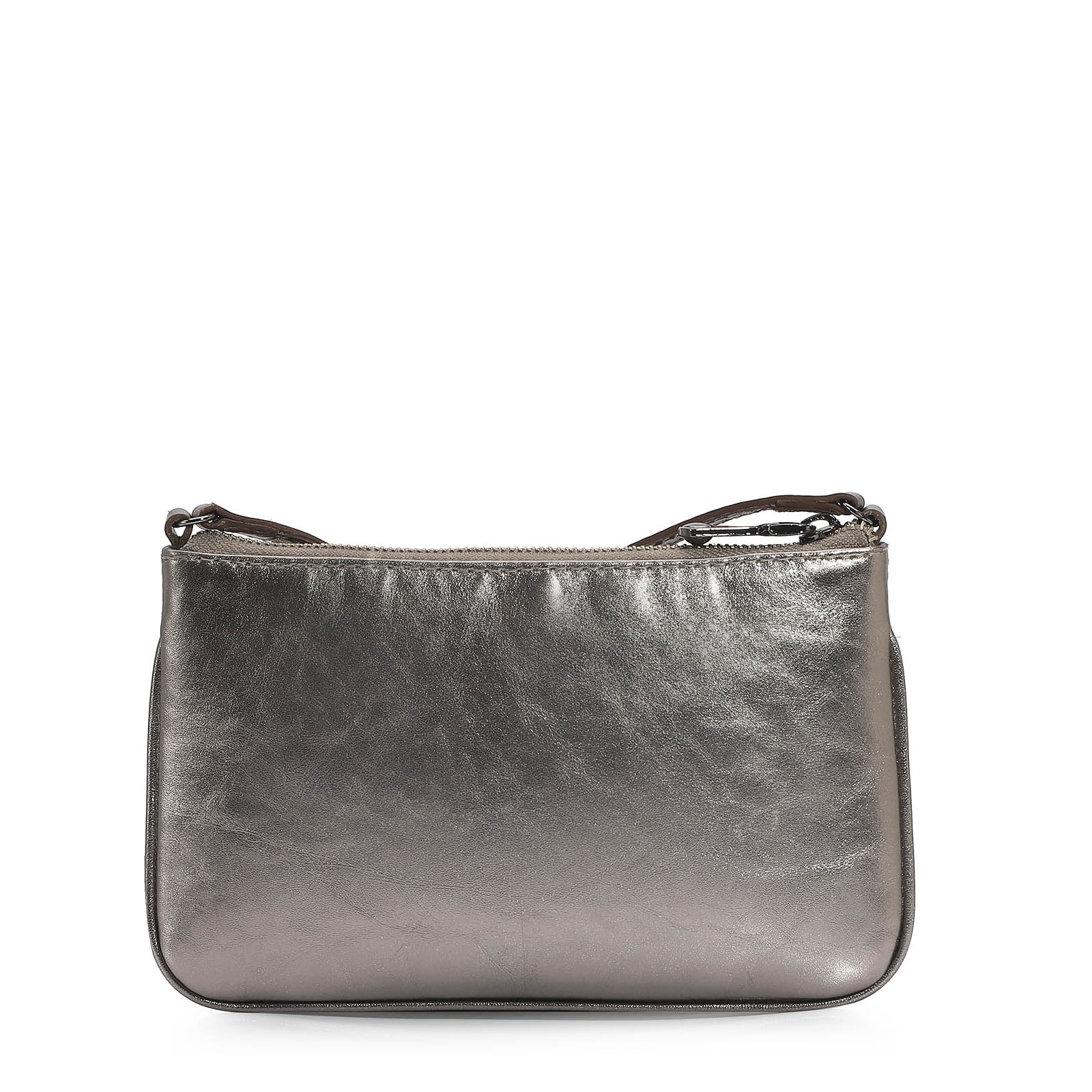 Bolsa Transversal Couro Prata