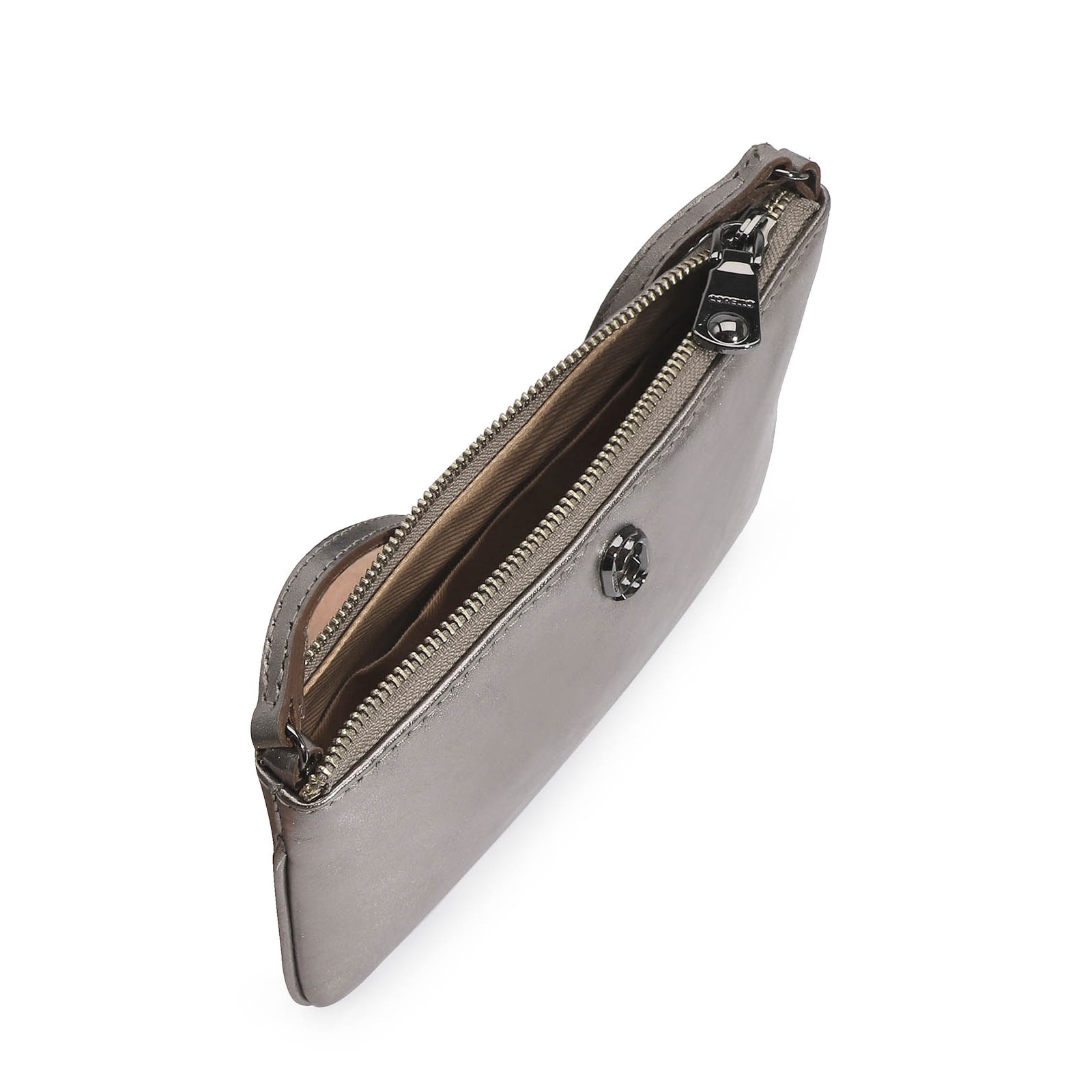 Bolsa Transversal Couro Prata
