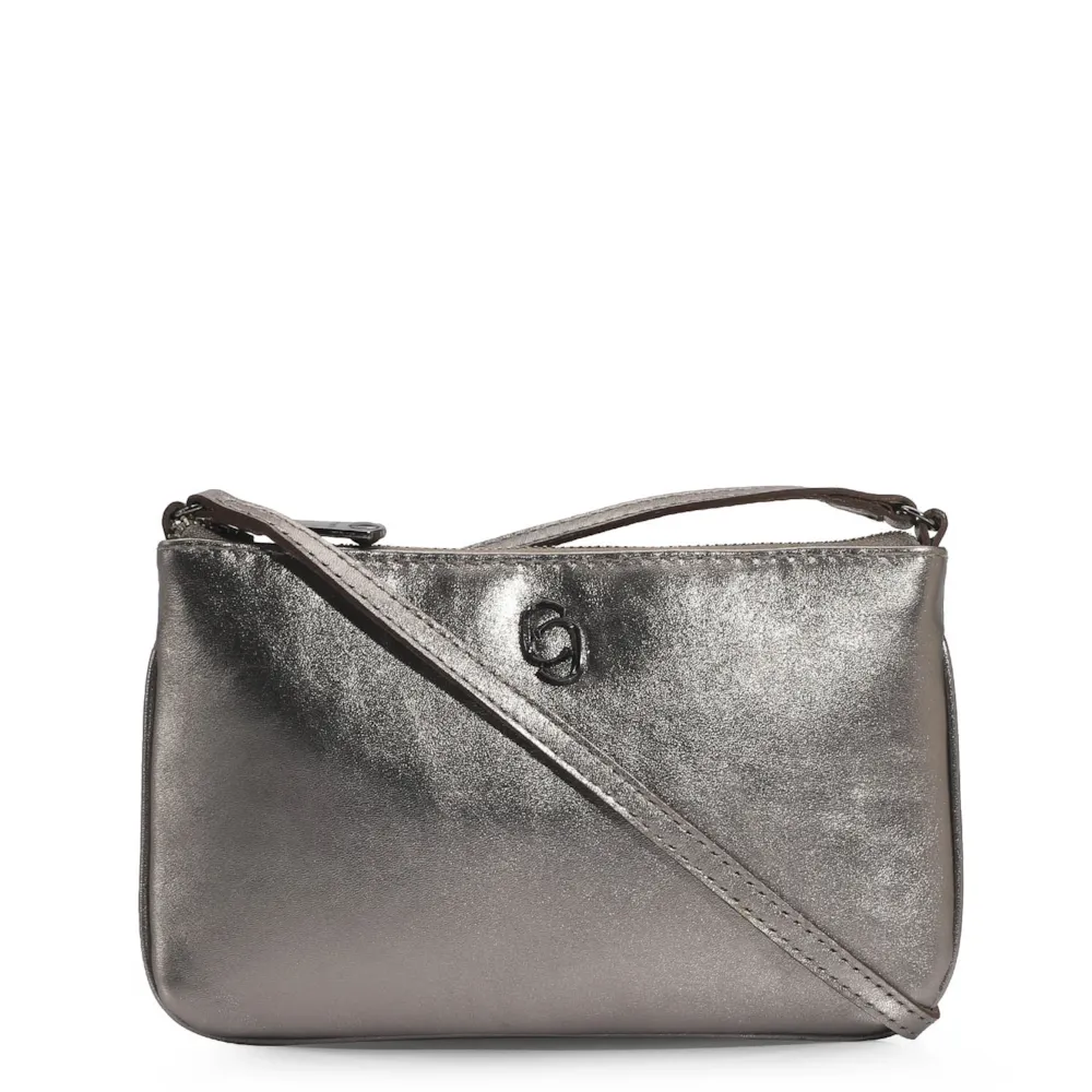 Bolsa Transversal Couro Prata