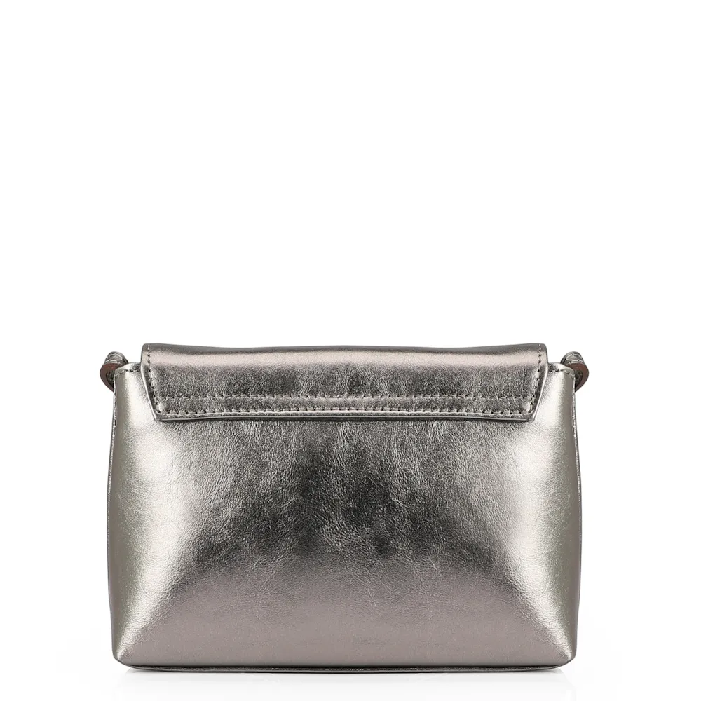 Bolsa Transversal Couro Prata - imagem 3