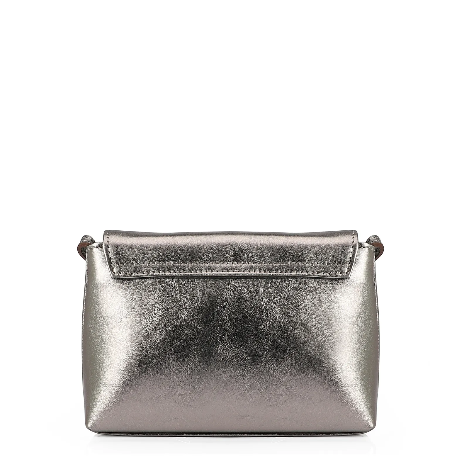 Bolsa Transversal Couro Prata