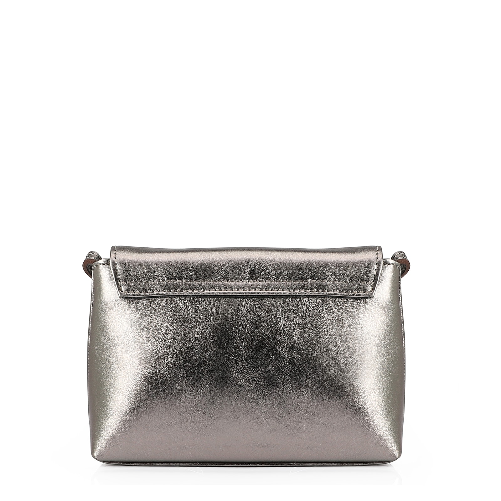 Bolsa Transversal Couro Prata