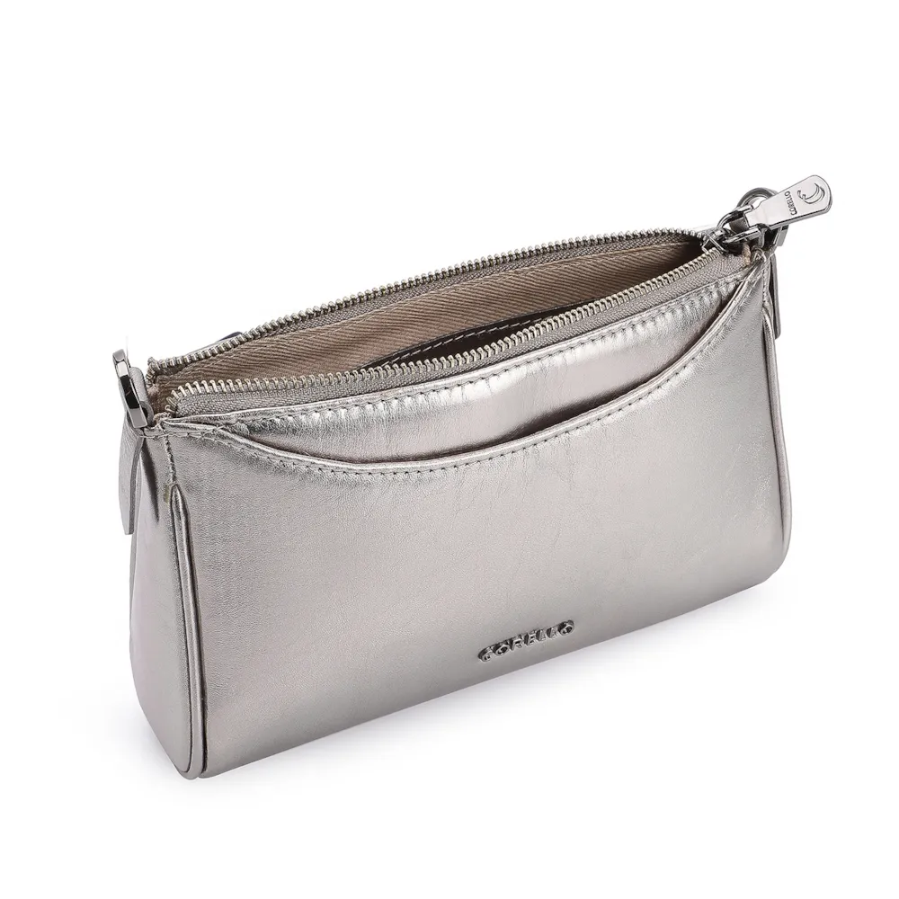 Bolsa Transversal Couro Prata - imagem 4