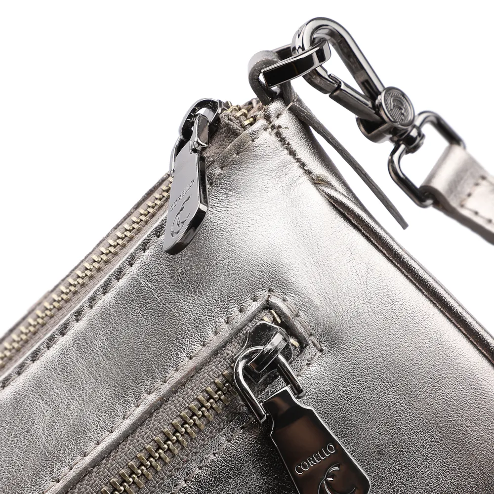 Bolsa Transversal Couro Prata - imagem 5