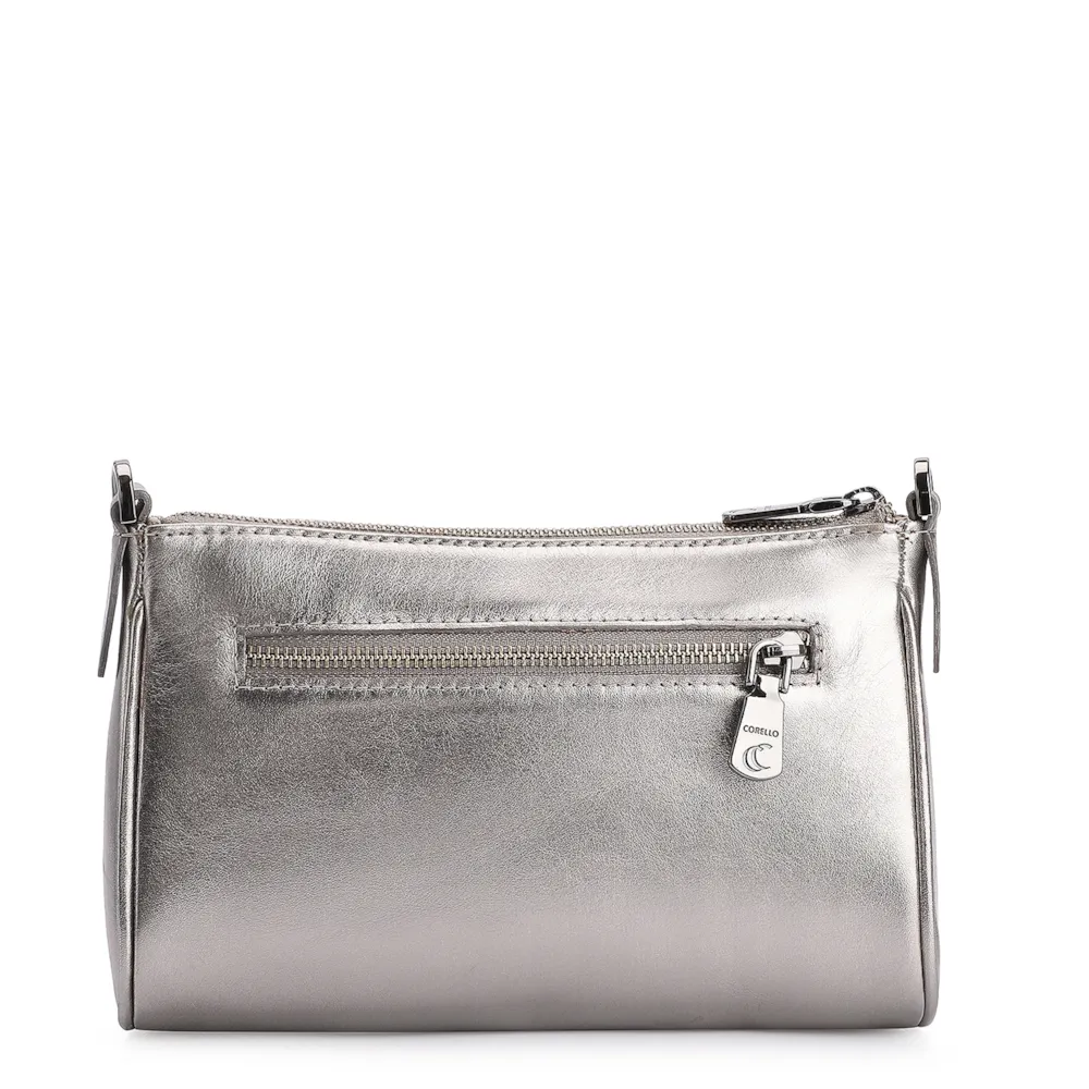 Bolsa Transversal Couro Prata - imagem 3