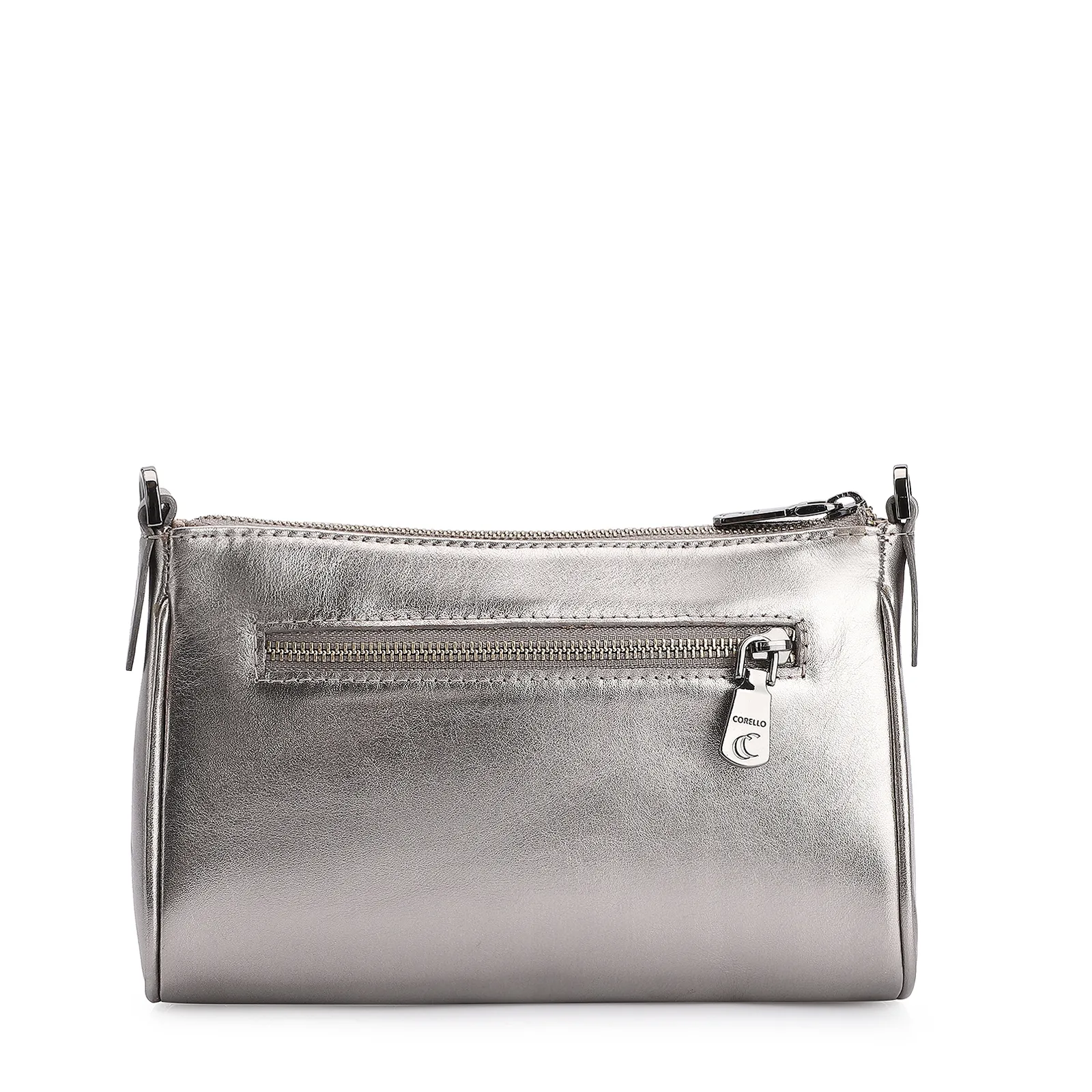 Bolsa Transversal Couro Prata