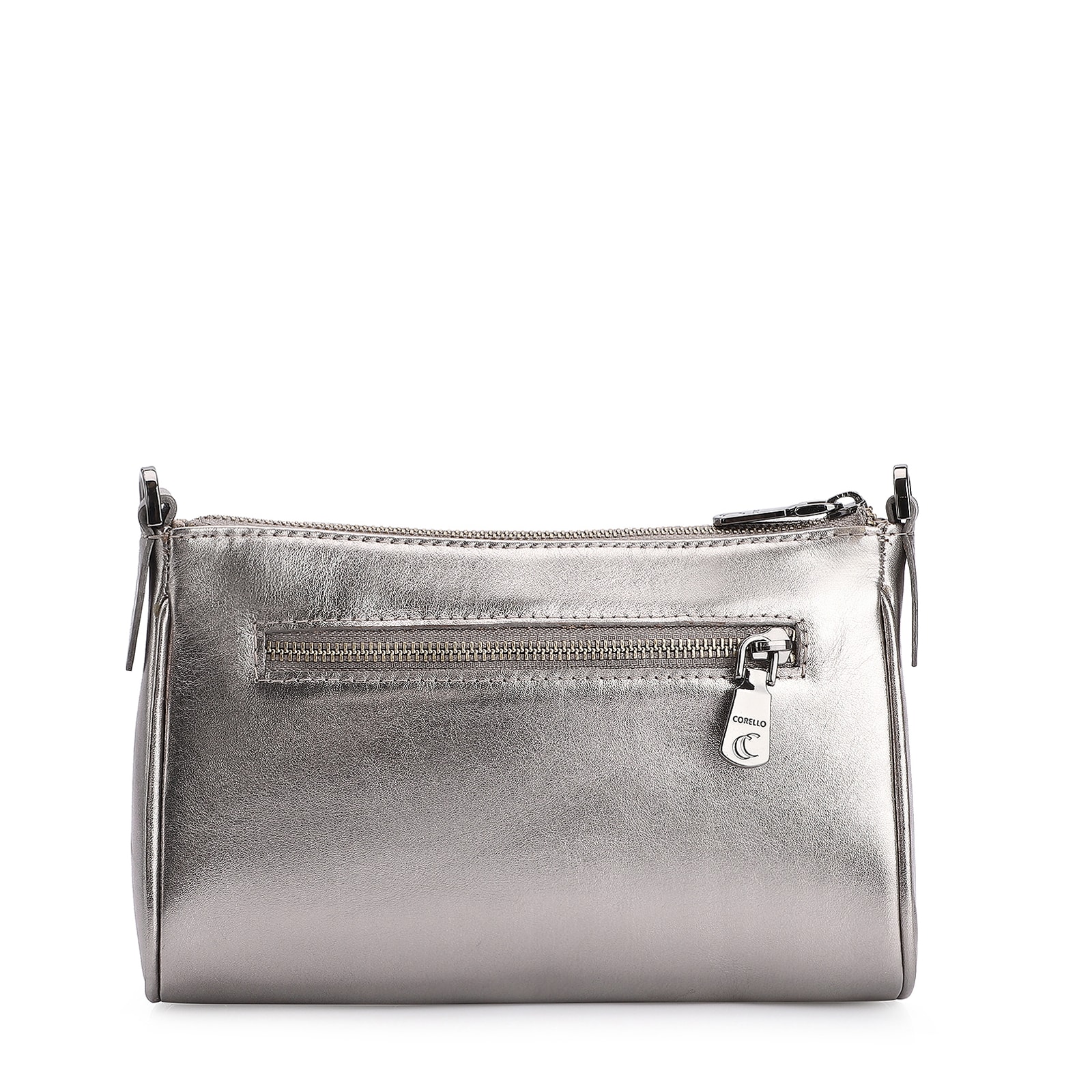Bolsa Transversal Couro Prata