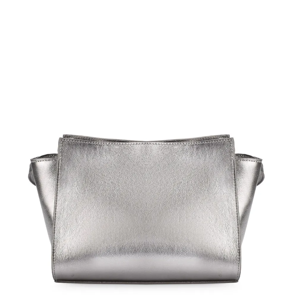 Bolsa Transversal Couro Prata - imagem 3