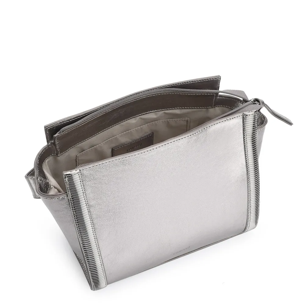 Bolsa Transversal Couro Prata - imagem 4