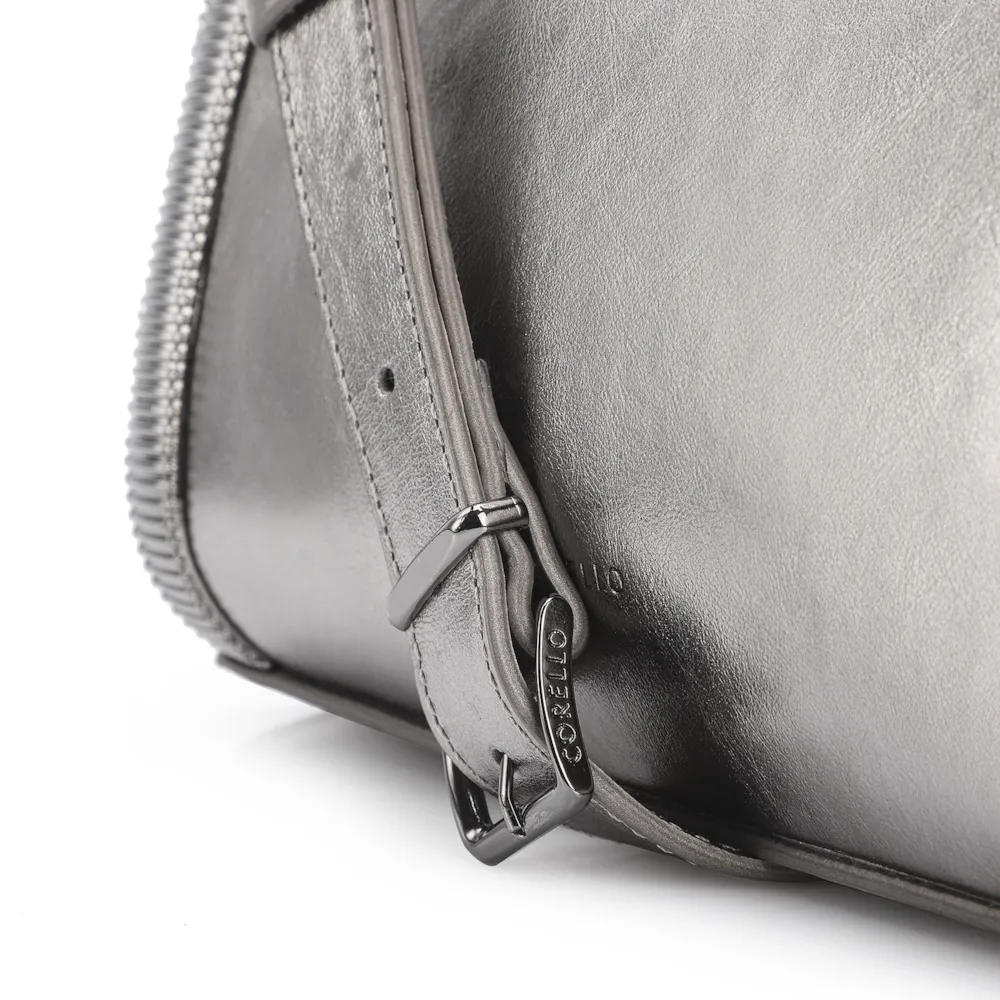 Bolsa Transversal Couro Prata - imagem 5