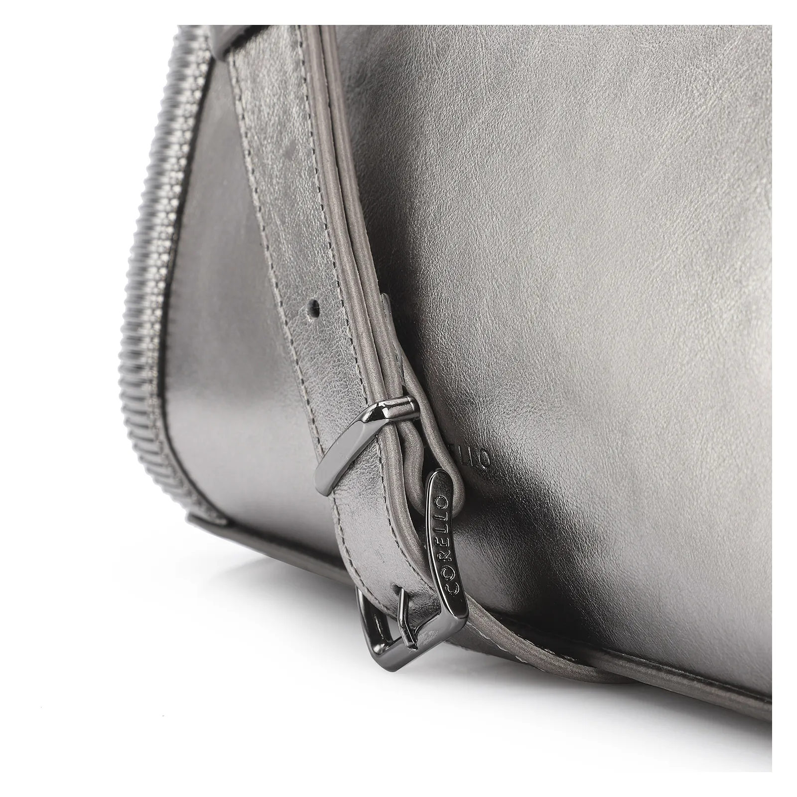 Bolsa Transversal Couro Prata