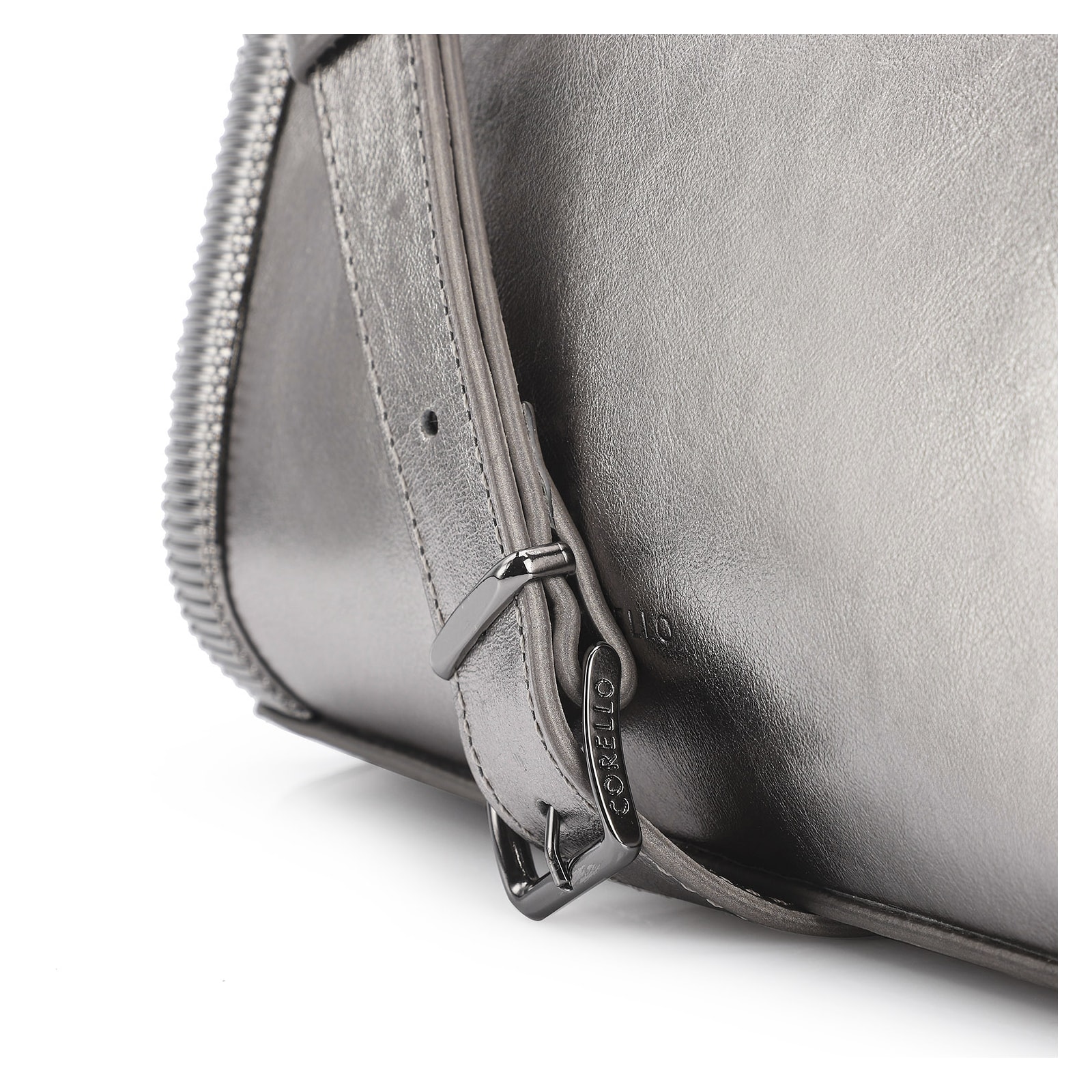 Bolsa Transversal Couro Prata