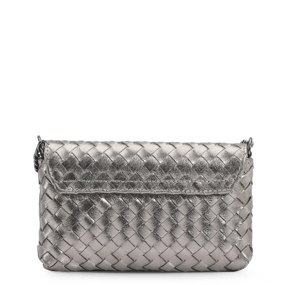 Bolsa Transversal Couro Prata - imagem 3