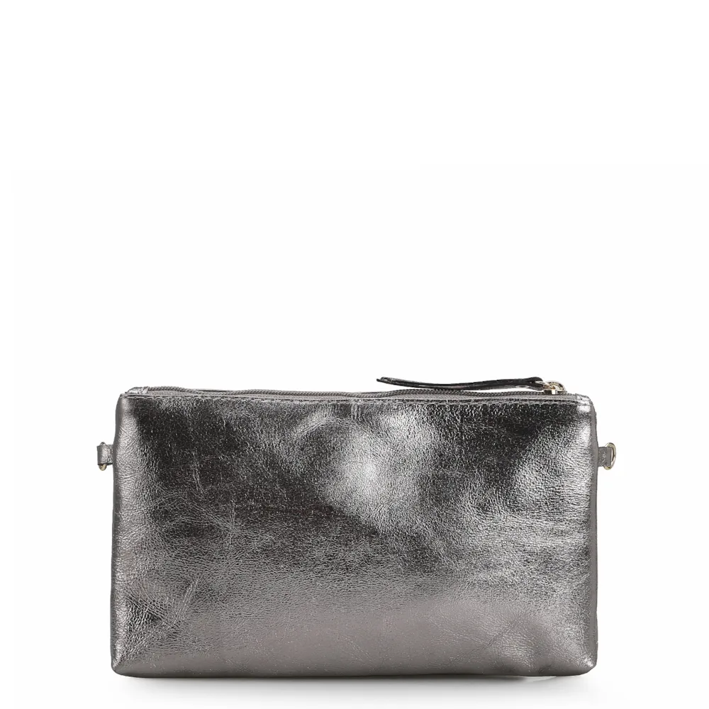 Bolsa Transversal Couro Prata Velho - imagem 3