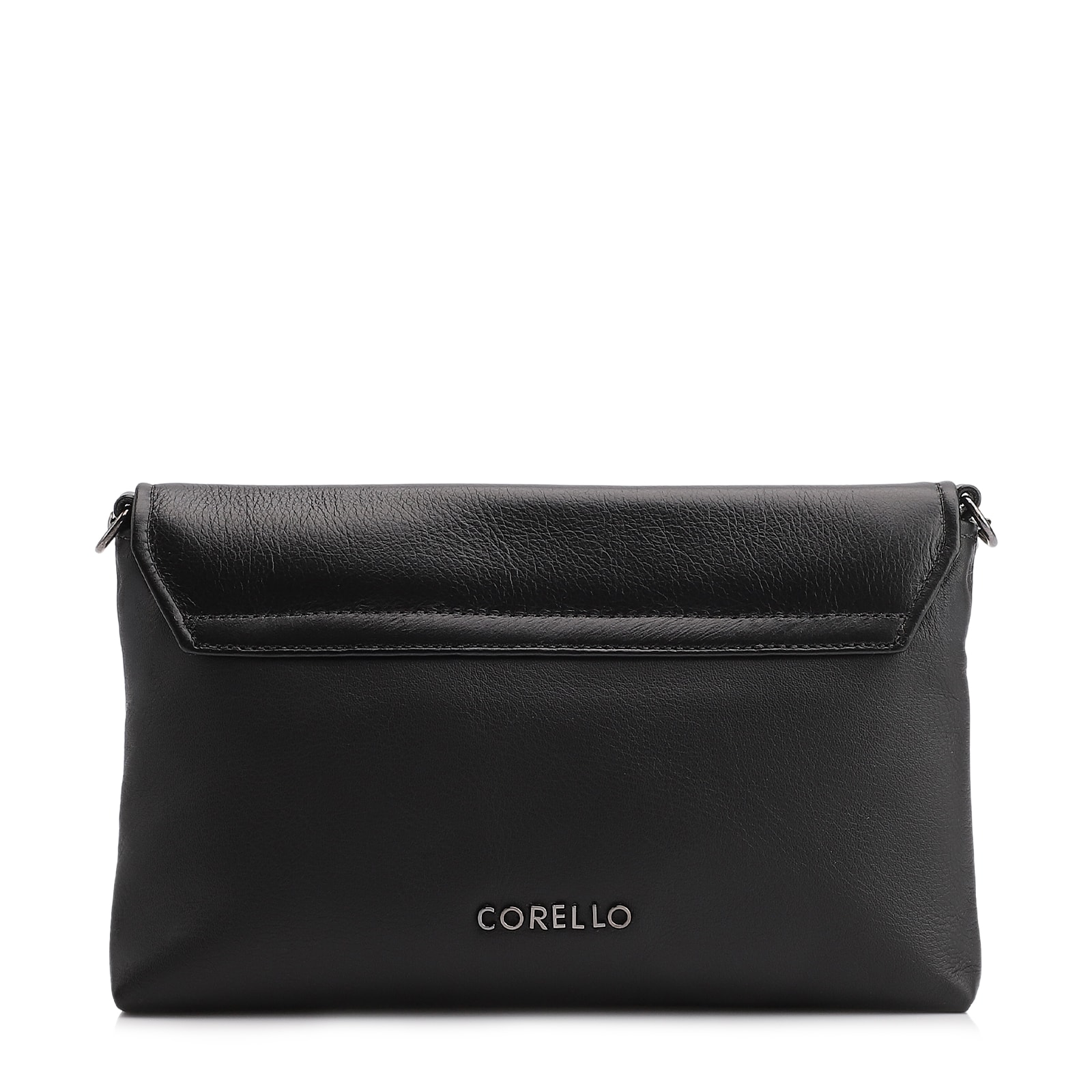  Bolsa Transversal Couro Preto