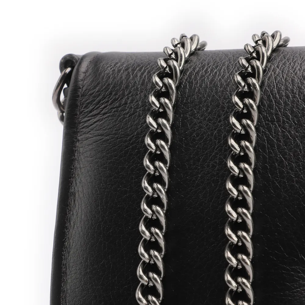  Bolsa Transversal Couro Preto - imagem 5