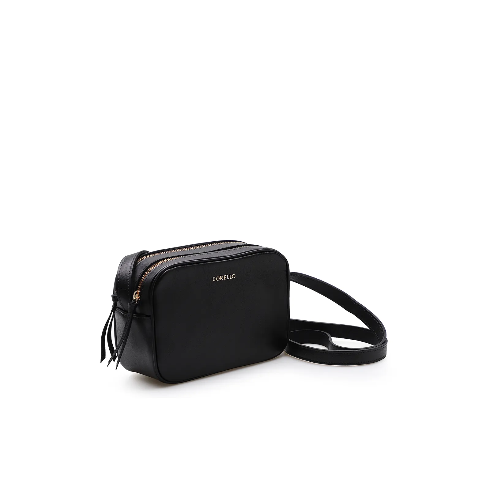 Bolsa Transversal Couro Preto