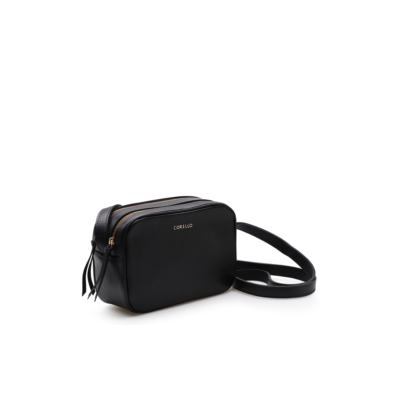 Bolsa Transversal Couro Preto