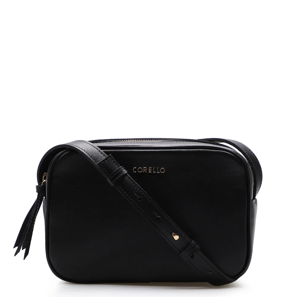 Bolsa Transversal Couro Preto