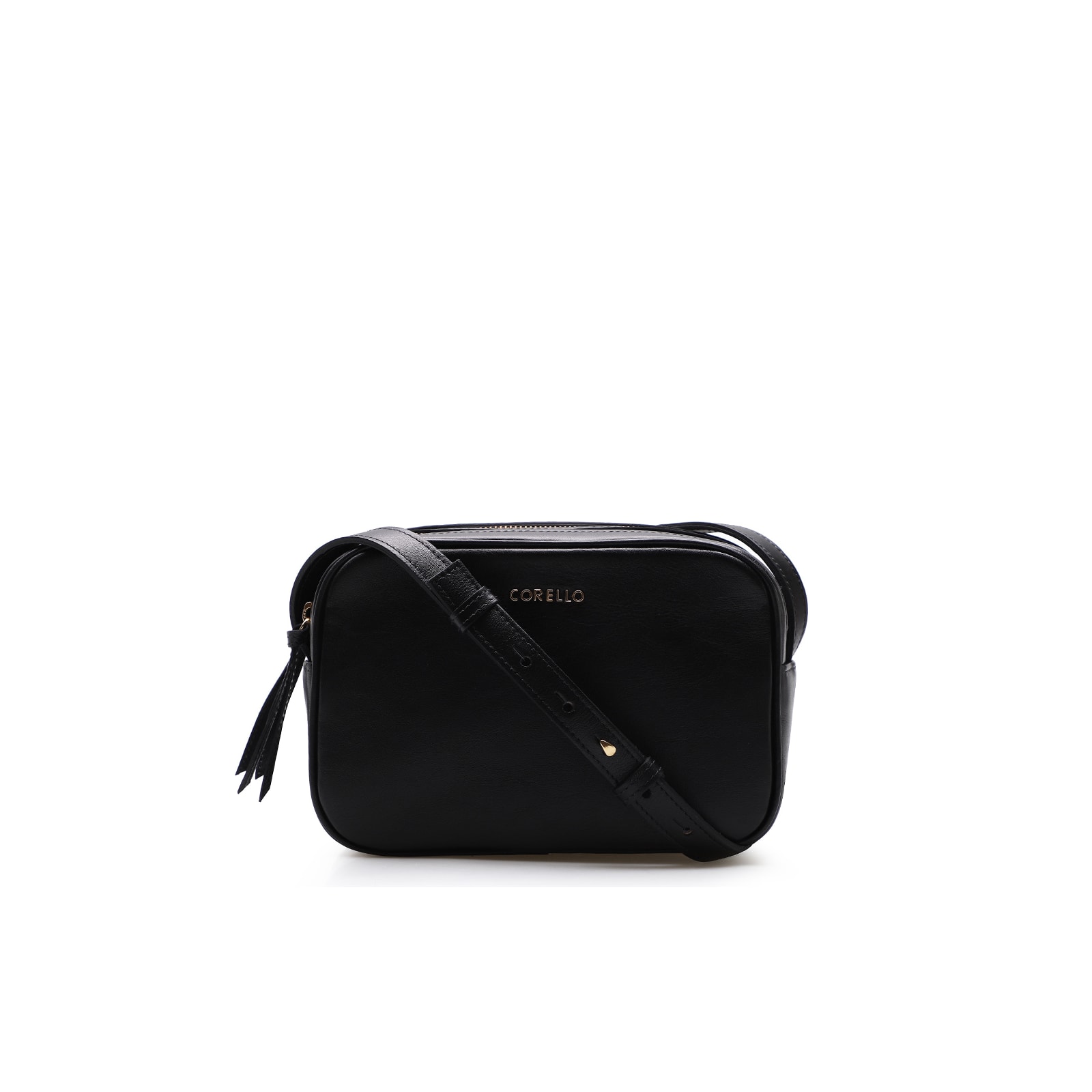 Bolsa Transversal Couro Preto