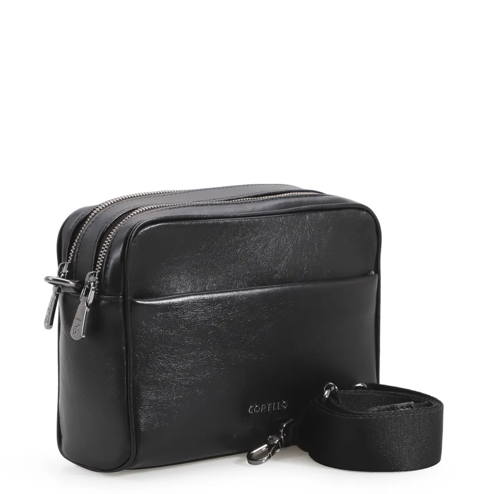 Bolsa Transversal Couro Preto - imagem 3