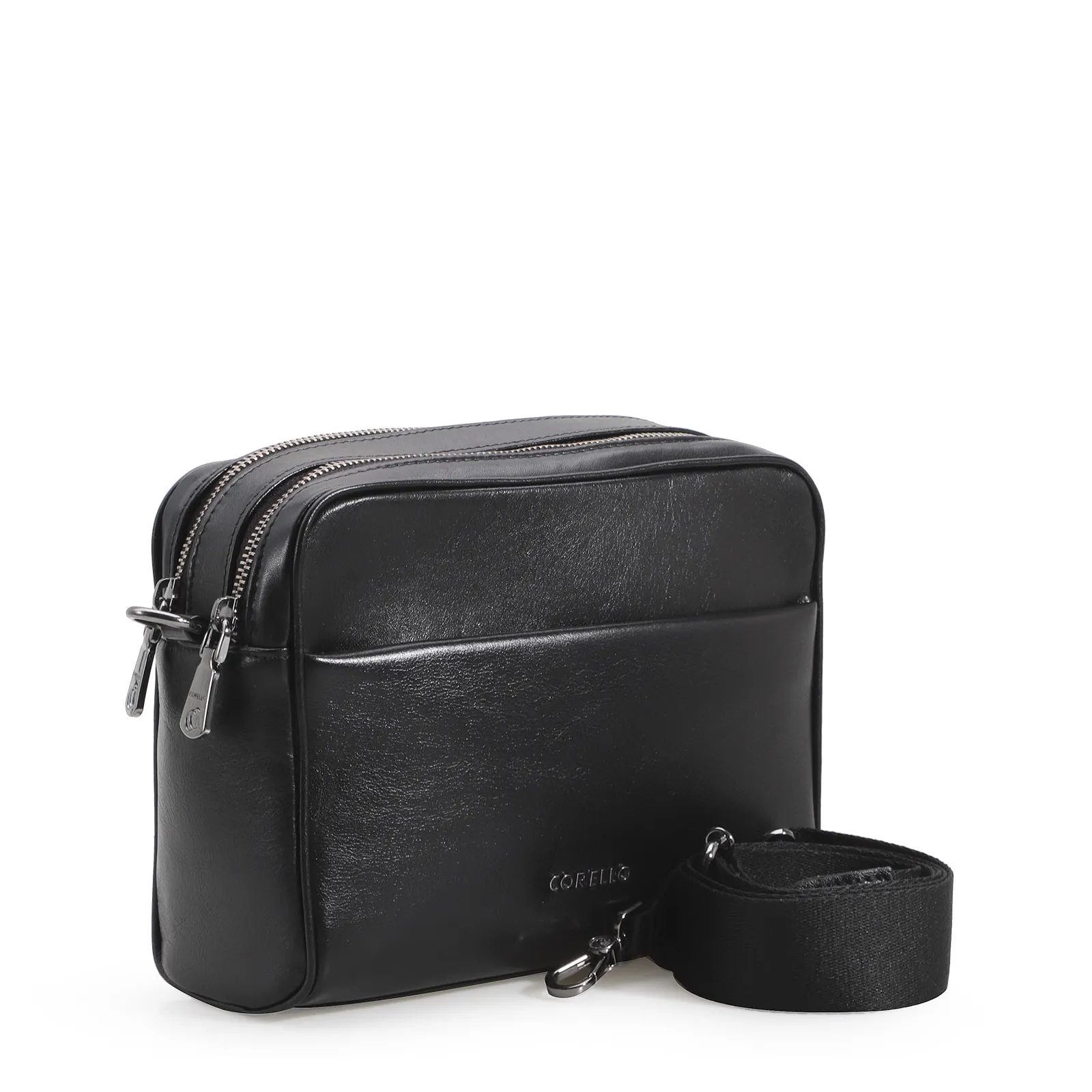 Bolsa Transversal Couro Preto