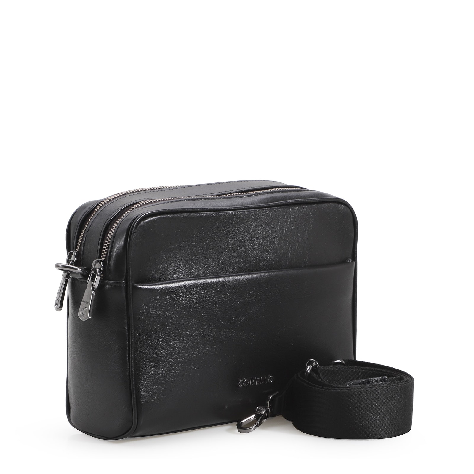 Bolsa Transversal Couro Preto