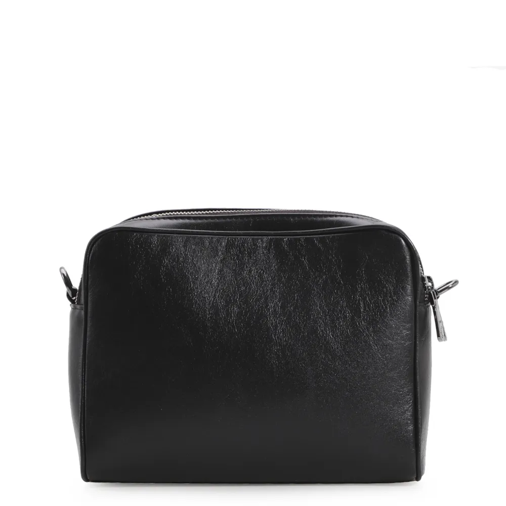 Bolsa Transversal Couro Preto - imagem 4