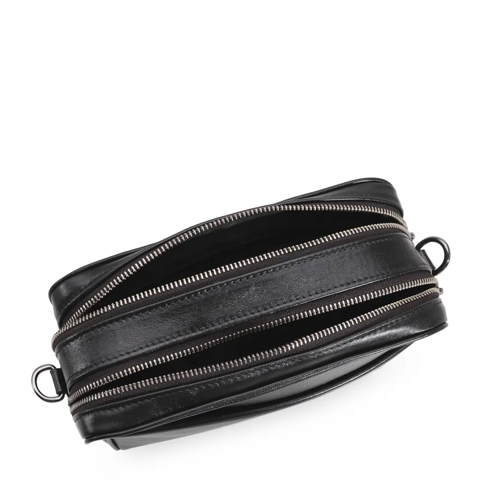 Bolsa Transversal Couro Preto - imagem 5