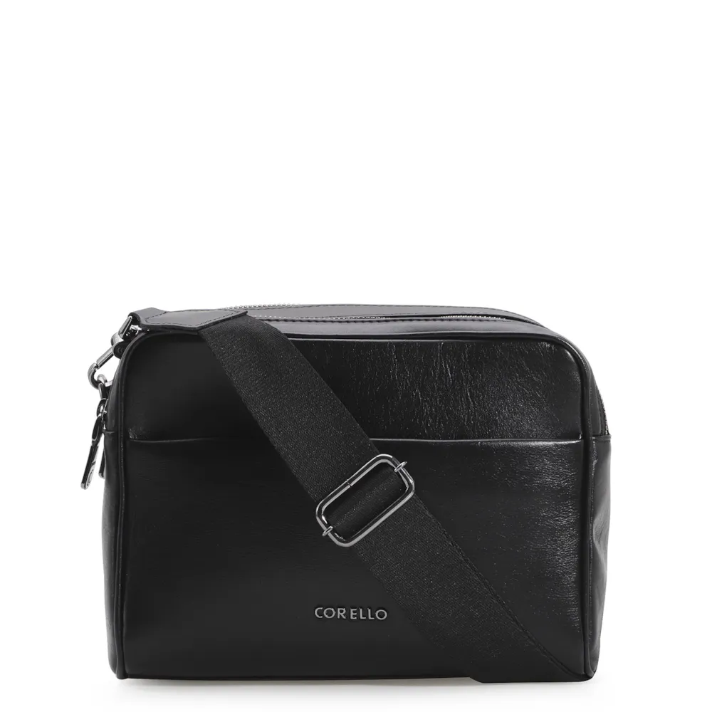 Bolsa Transversal Couro Preto