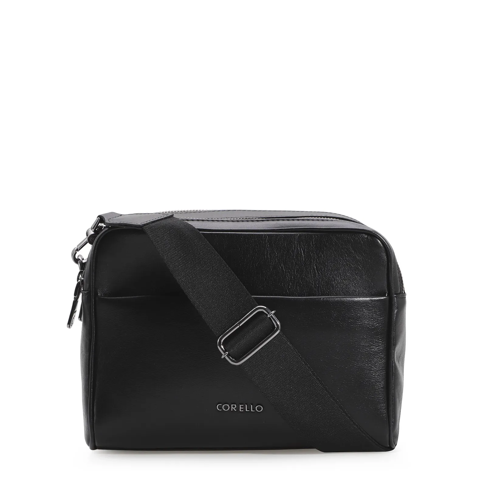 Bolsa Transversal Couro Preto