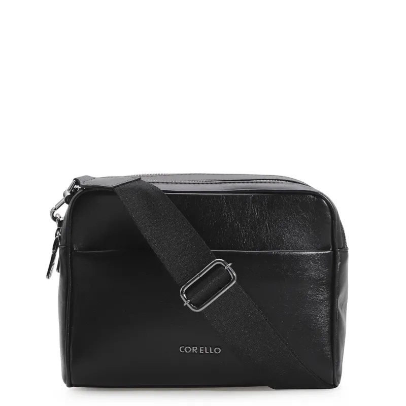 Bolsa Transversal Couro Preto