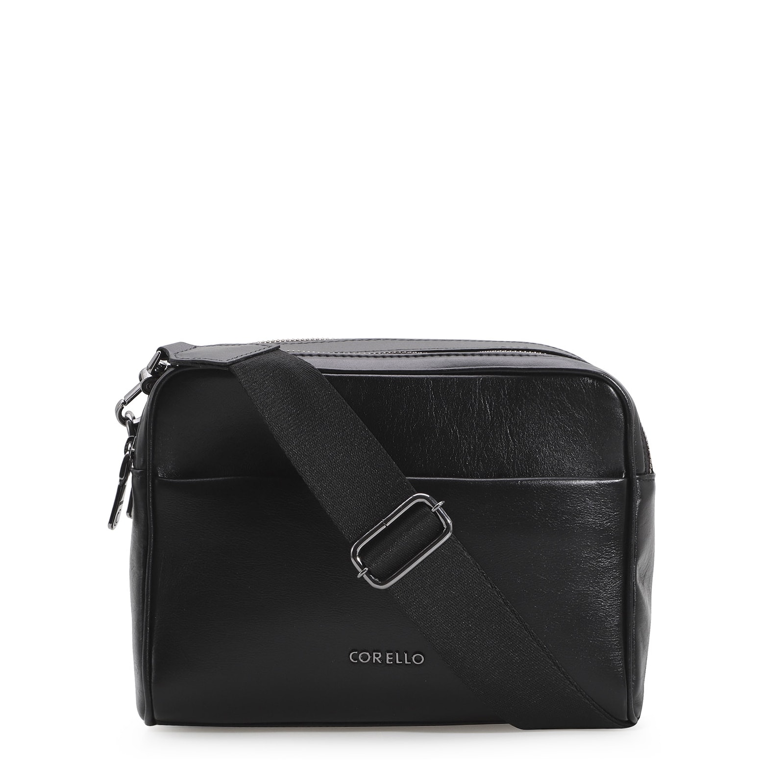 Bolsa Transversal Couro Preto