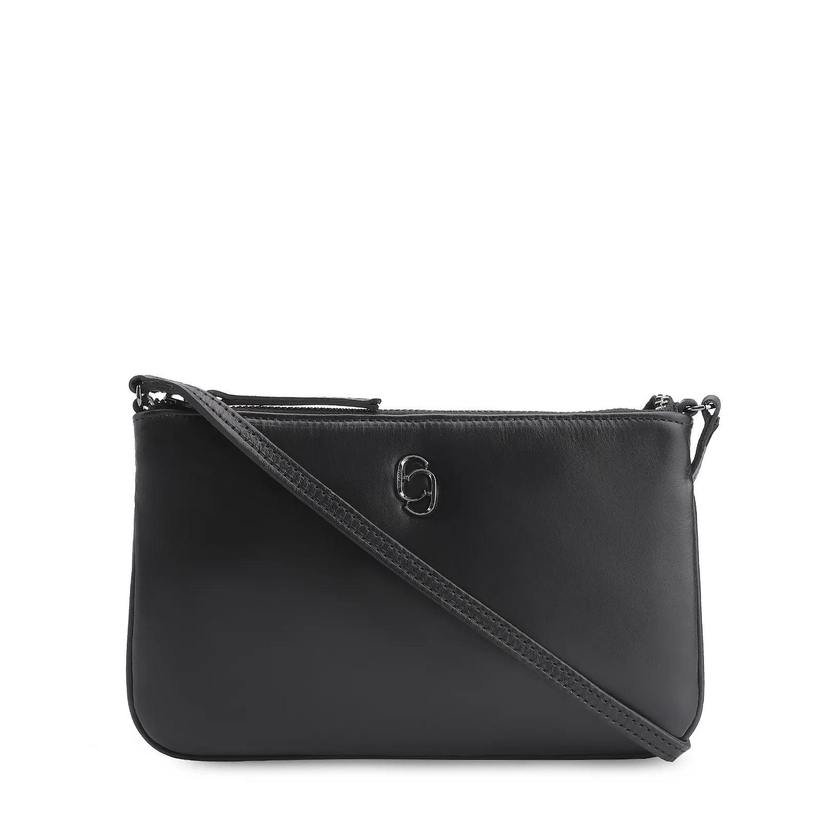 Bolsa Transversal Couro Preto