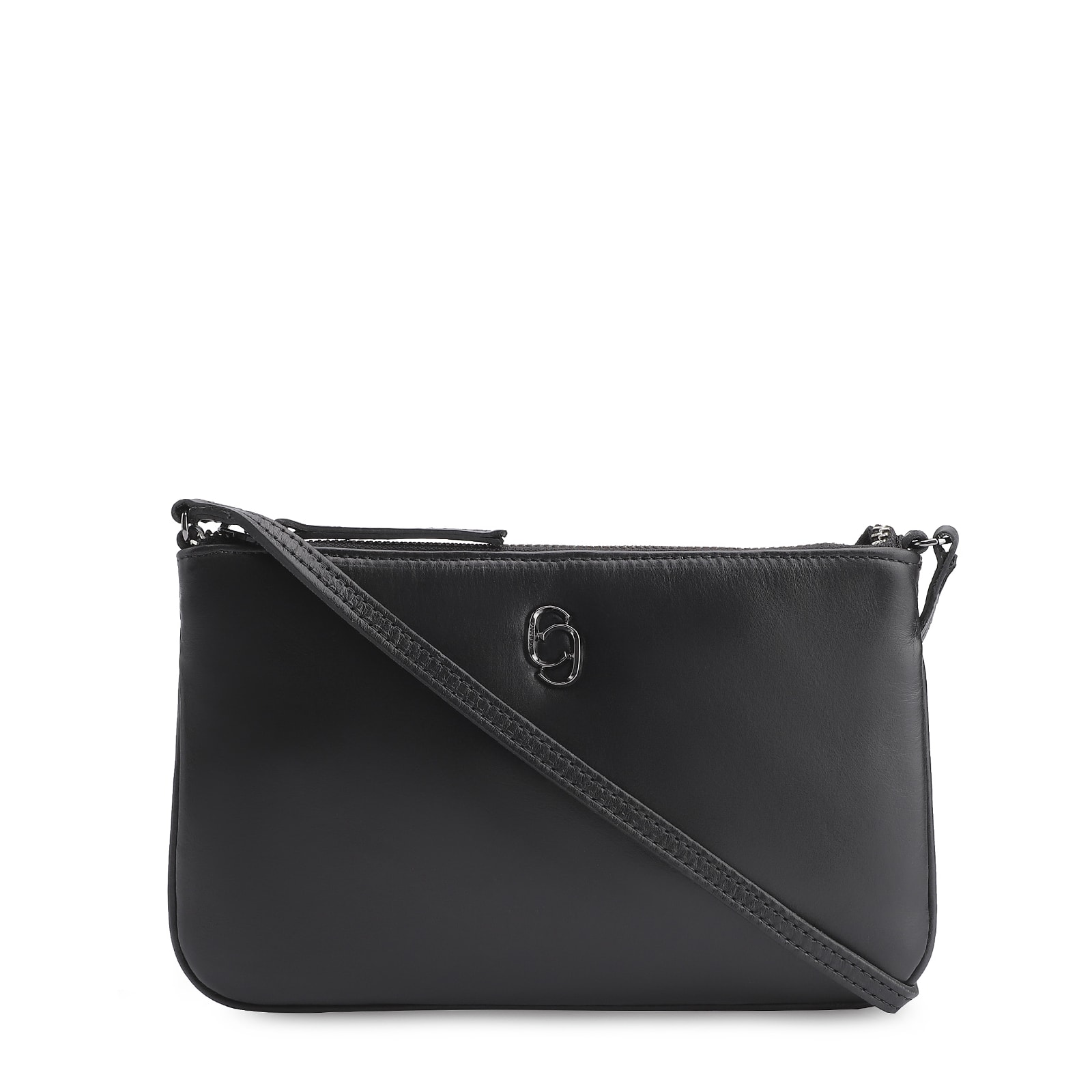 Bolsa Transversal Couro Preto
