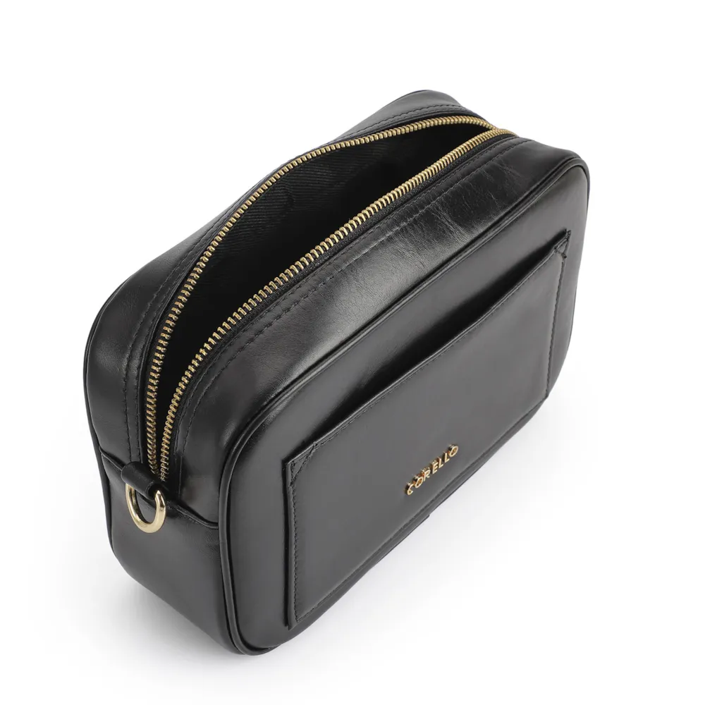 Bolsa Transversal Couro Preto - imagem 4