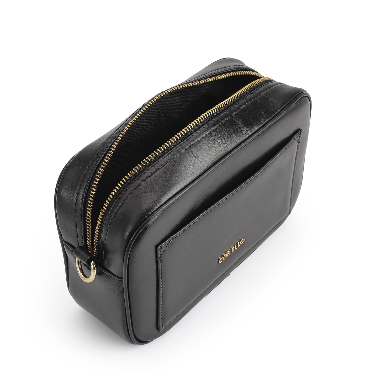 Bolsa Transversal Couro Preto