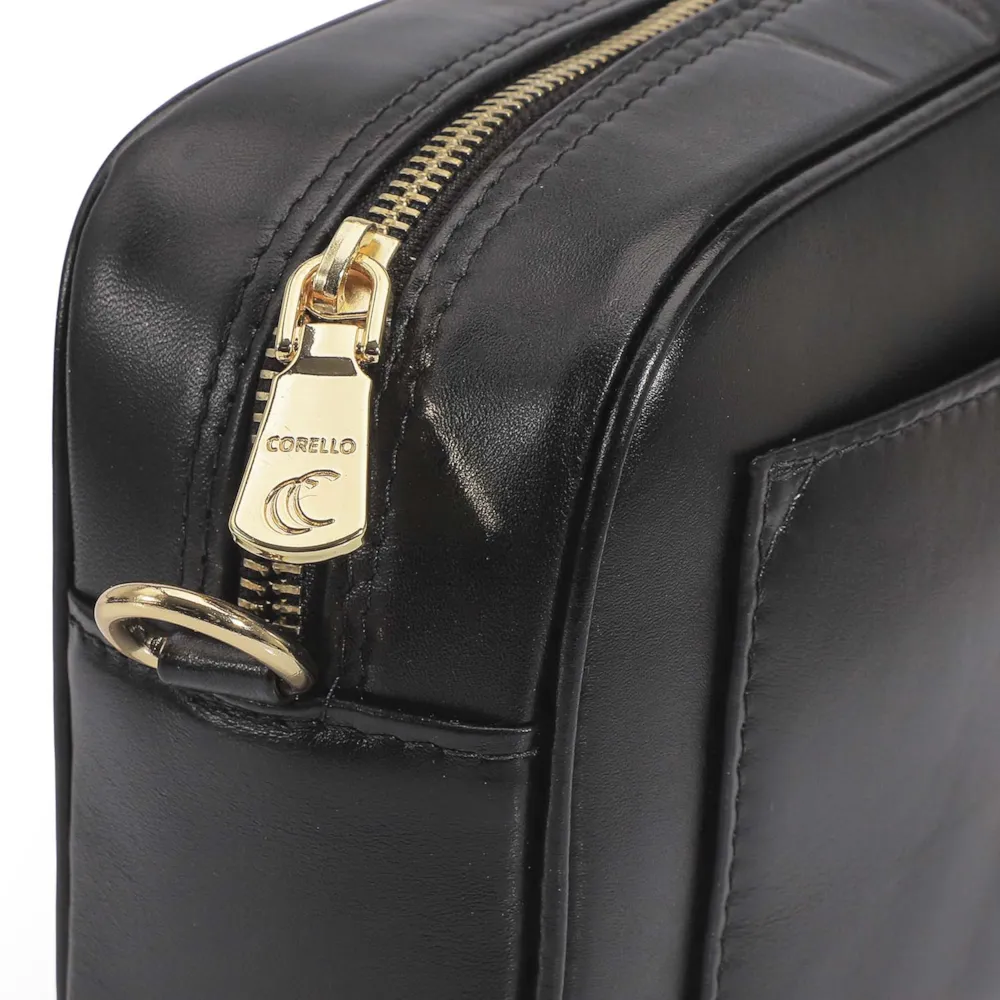 Bolsa Transversal Couro Preto - imagem 5