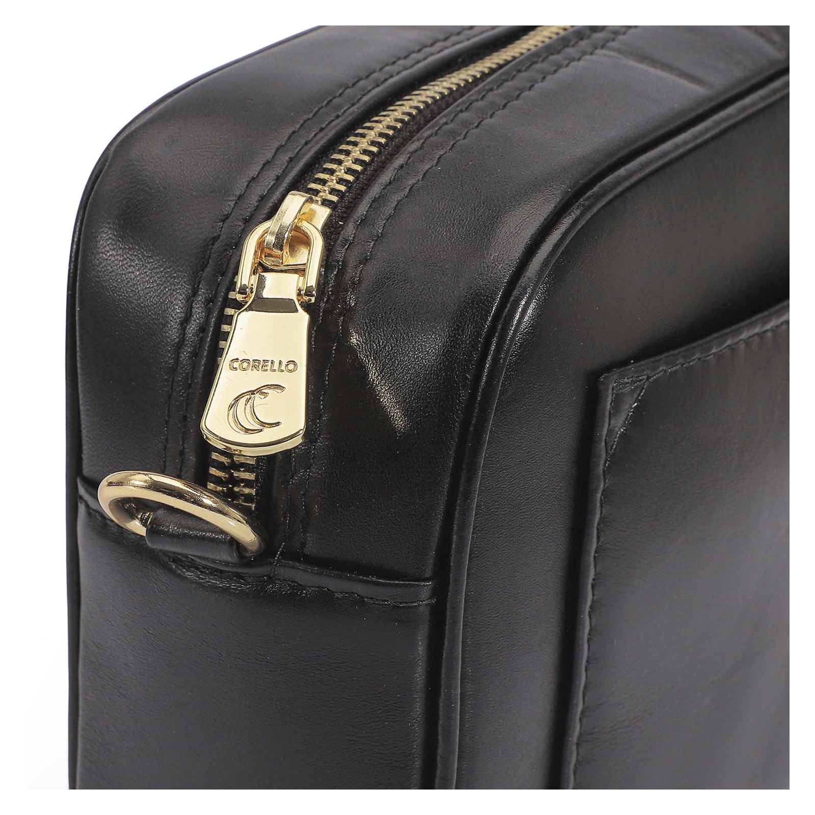 Bolsa Transversal Couro Preto