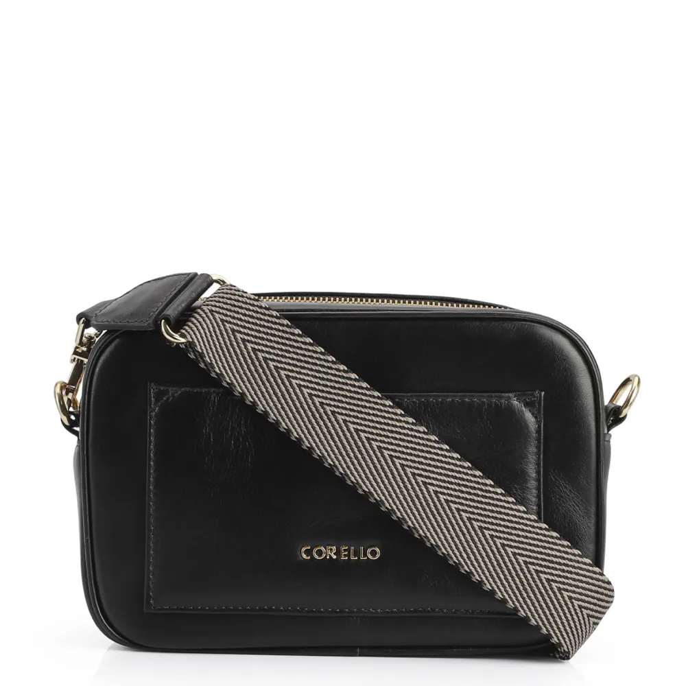 Bolsa Transversal Couro Preto