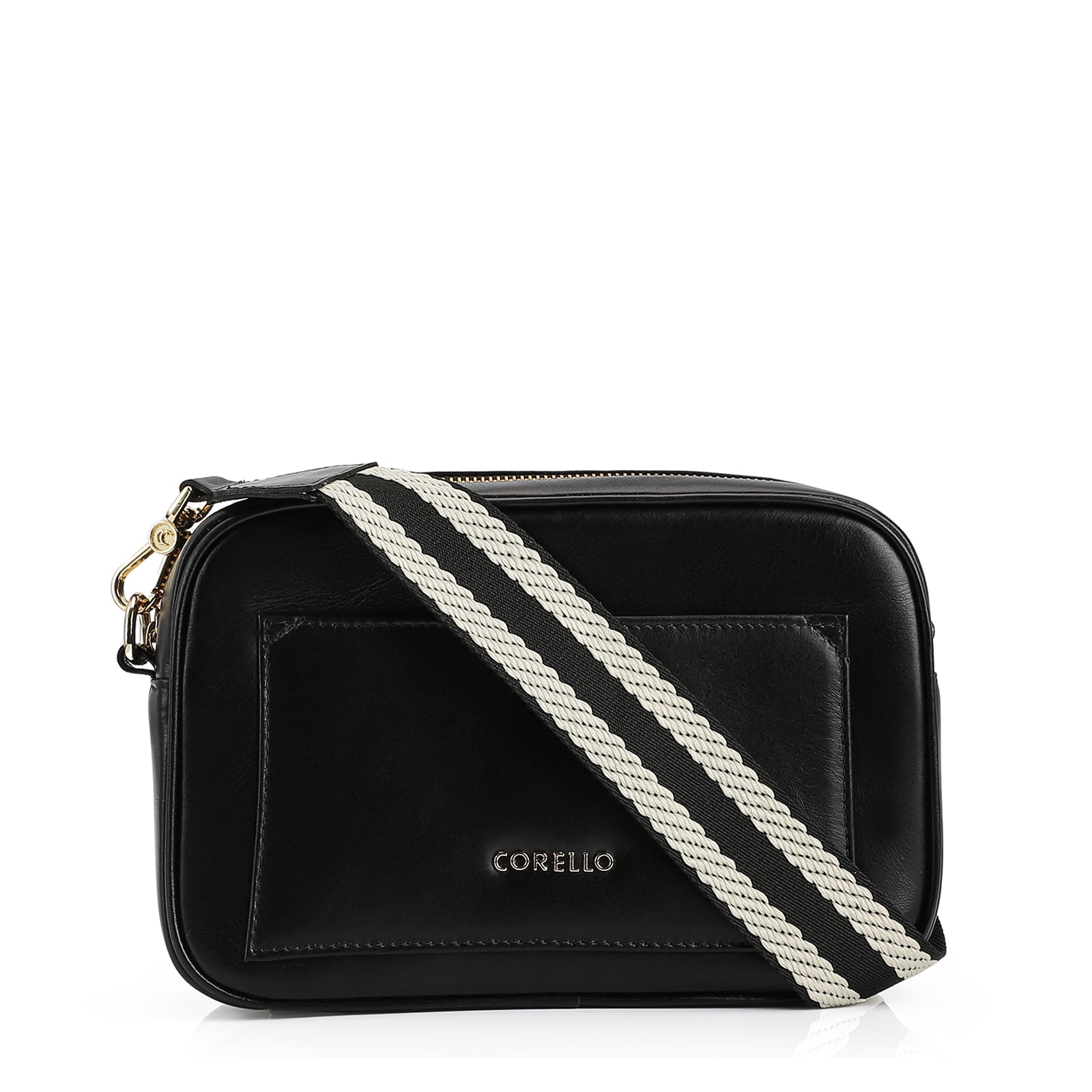 Bolsa Transversal Couro Preto