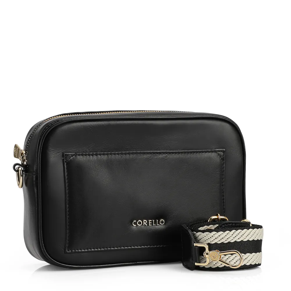 Bolsa Transversal Couro Preto - imagem 2