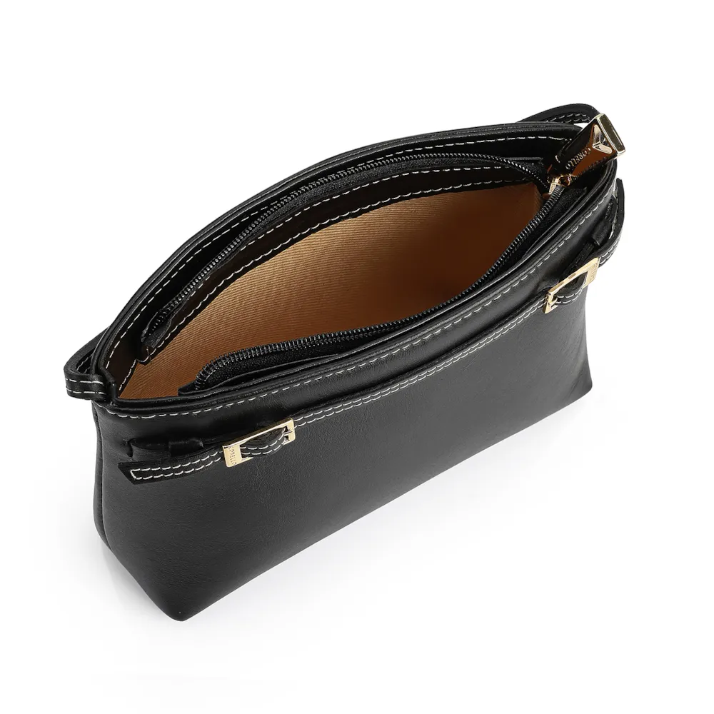 Bolsa Transversal Couro Preto - imagem 4