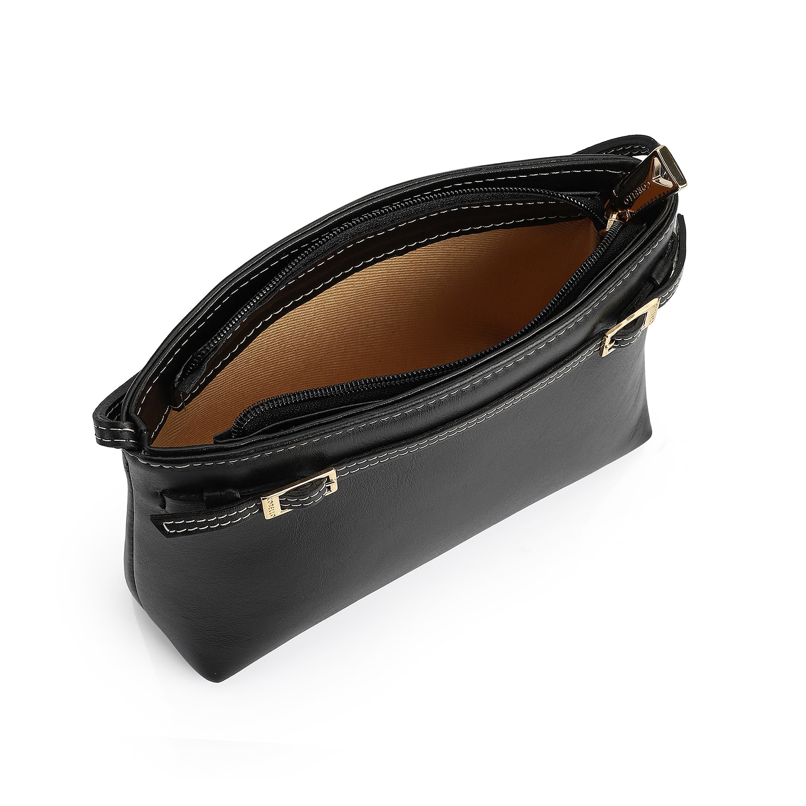 Bolsa Transversal Couro Preto